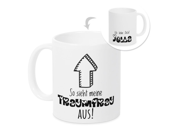 Ich liebe Dich Tasse mit Namen, personalisiertes Valentinstag Geschenk für sie, Traumfrau lustig