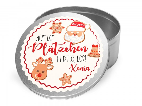 Personalisierte Keksdose mit Weihnachtsmann