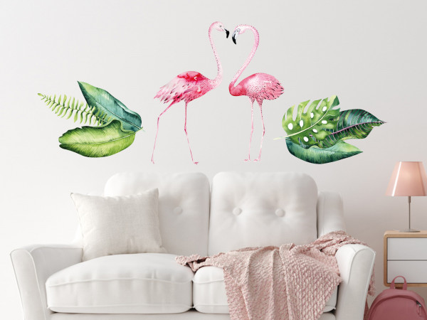 Wandtattoo Dschungel Flamingo für Kinderzimmer