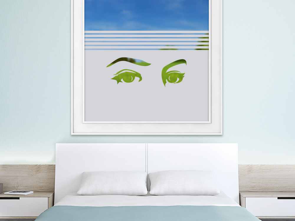 Sichtschutzfolie Blick Augen Dekor | Badezimmer | Sichtschutzfolie