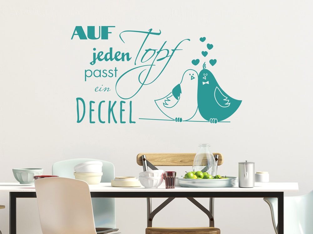 Wandtattoo Topfgucker verliebte Vögel Küchensprüche Küche Wandtattoo Graz Design