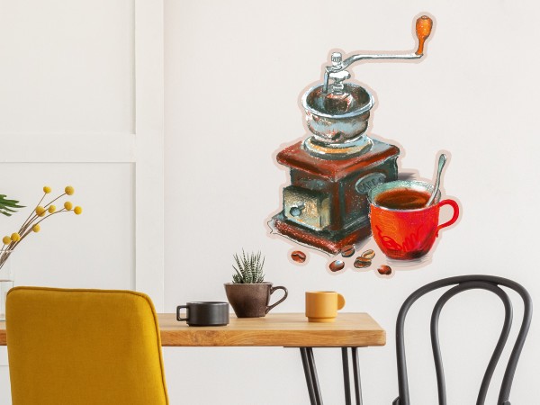 Wandsticker Kaffeemühle Nostalgie für die Küche