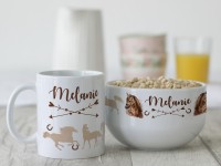 Geschenk-Frühstück Kinder - Set mit Müslischale Pferde