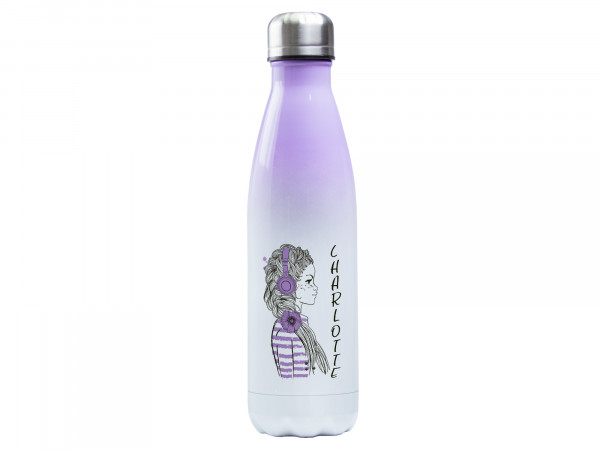 Thermosflasche lila ♥ personalisiert - Girlie Mädchen