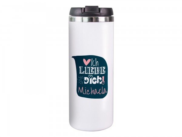 Thermobecher personalisiert mit Namen - Ich liebe Dich