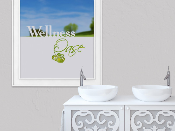 Sichtschutzfolie Wellness Oase Blatt Spa