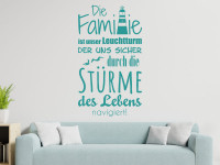 Wandtattoo Familie ist unser Leuchtturm - Spruch 52x30cm 070 schwarz