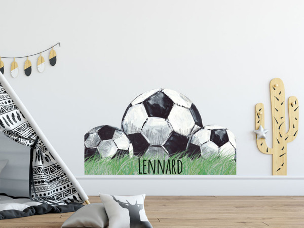 Wandtattoo Junge Fussball Name, Kinderzimmer - Babyzimmer, personalisiertes Geschenk