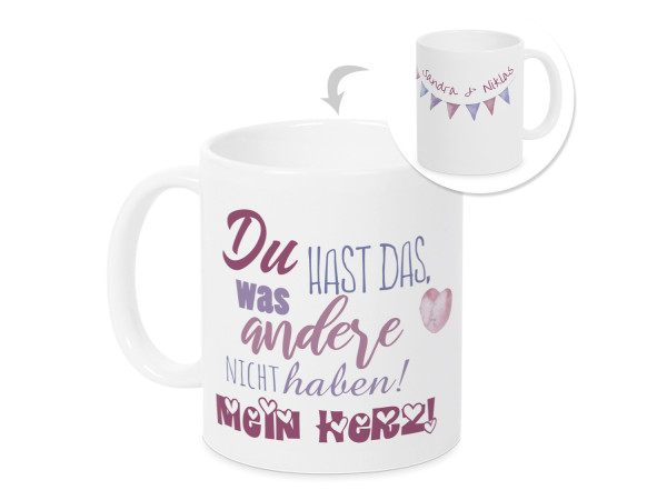 Tasse mit Namen ♡ Valentinstag Geschenk für sie romantisch