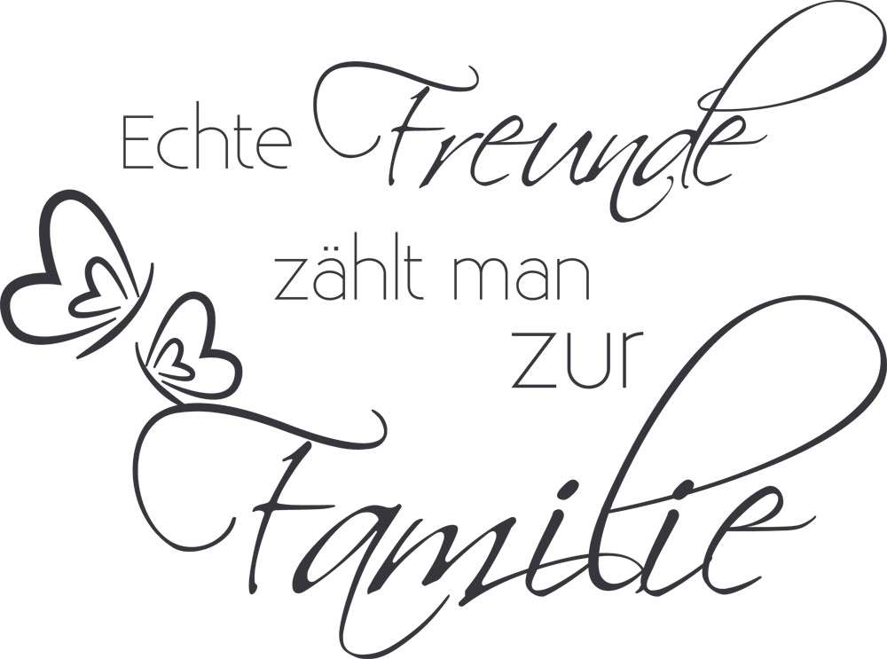 Wandtattoo Spruch Echte Freunde Sprüche und Zitate Wohnzimmer