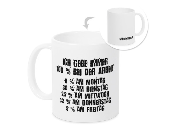 Tasse lustig Workaholic Geschenk büro bau