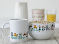 Geschenk-Kinder-Set mit Müslischale & Tasse lustige Zootiere