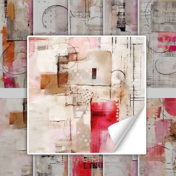 Fliesenaufkleber Abstrakt Muster Vintage rot beige