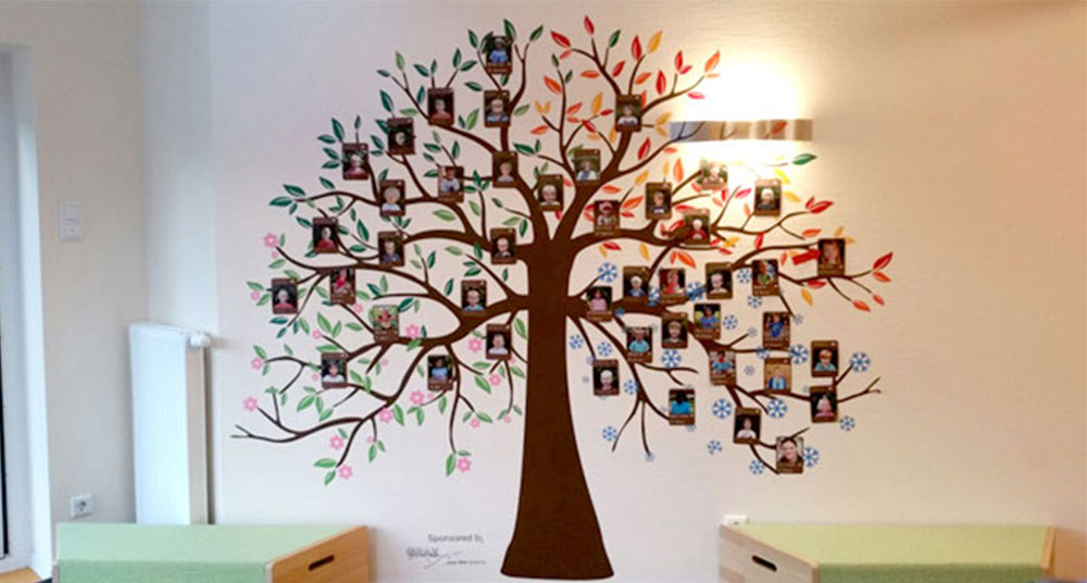 Wandtattoo Baum | 4 Jahreszeiten | Geburtstagskalender Schule & Kita