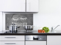 Spritzschutz Sleepy Eyes in grau - Küchenrückwand für Deine Küche